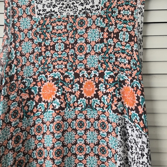 Anthropologie Maeve Hi Neck Swing Dress Multi Floral Print Size S #145 - Picture 4 of 8